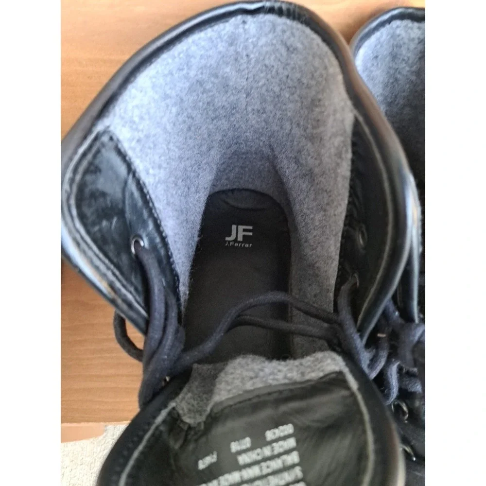JF J. Ferral Men's Tookers Chukka Boots Black Faux Leather Ankle Boot Size 12 M